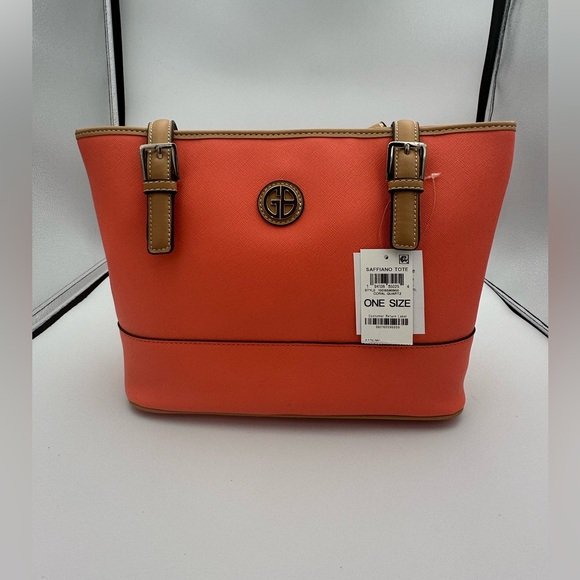 Giani Bernini Saffiano Leather Tote structured professional work tote bag for women with laptop compartment